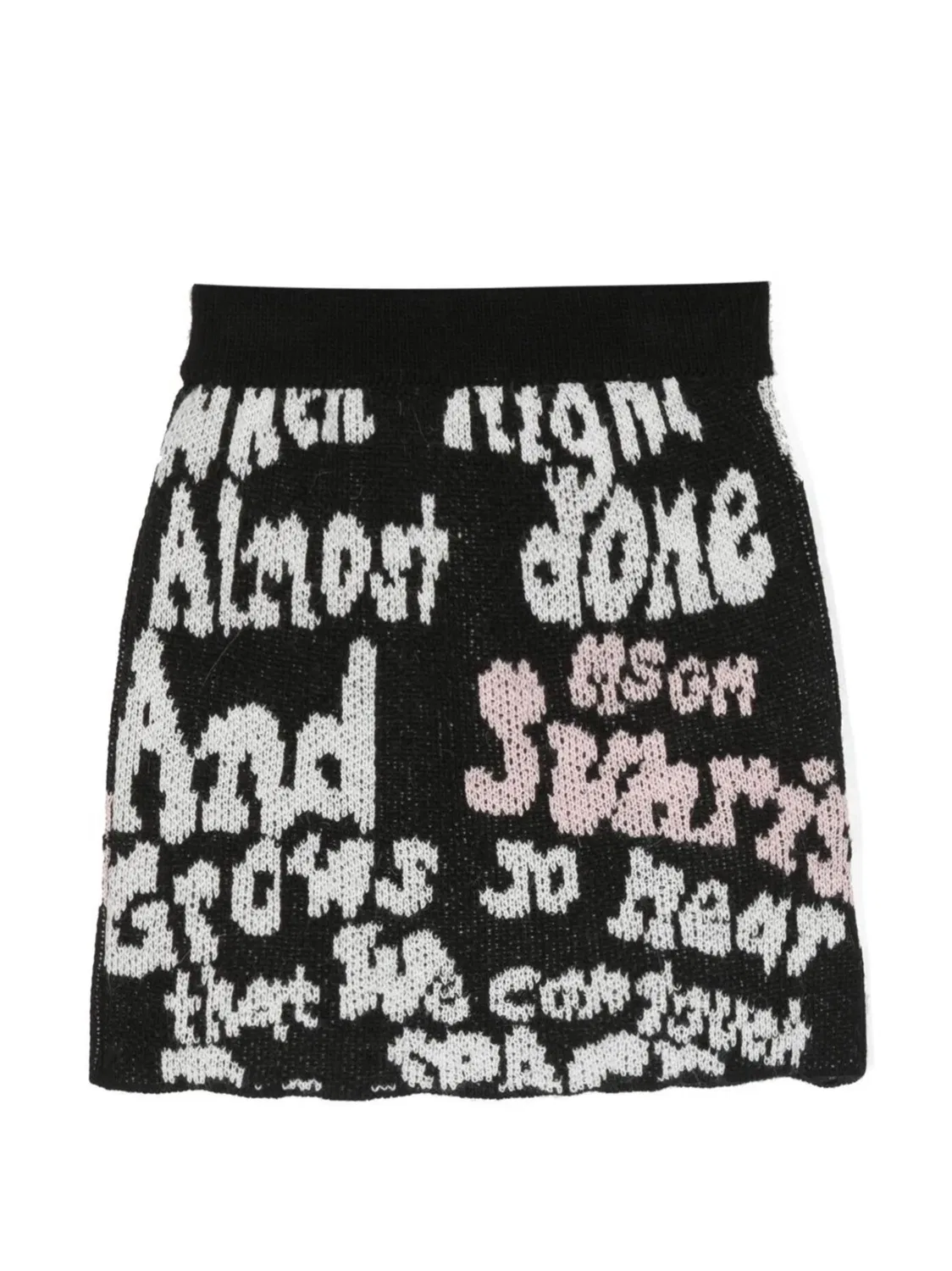Вязаная миди-юбка интарсия MSGM, черный