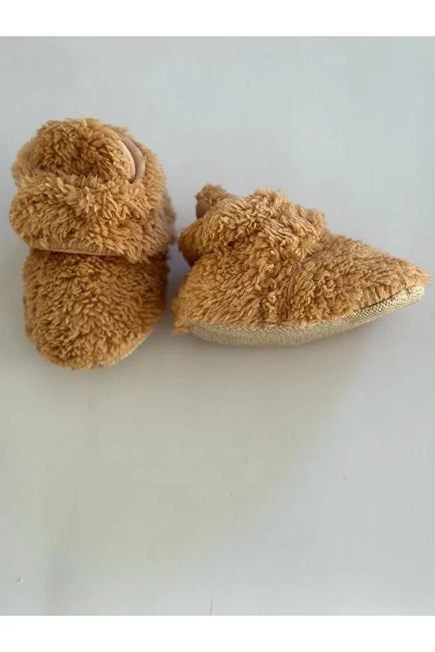Детские нескользящие пинетки-тапочки для дома Baby, Tan Color — фото 4