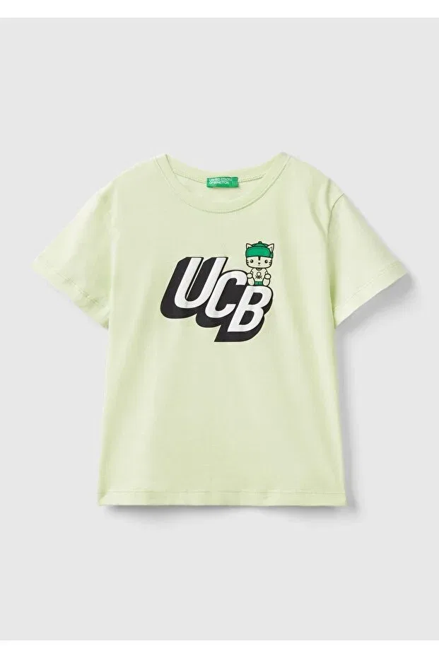 Детская футболка для мальчиков хлопковая United Colors Of Benetton, Light Green