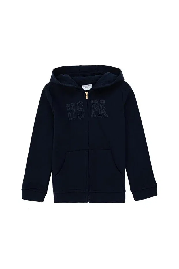 Детские свитшот для девочек с капюшоном U.S. Polo Assn., Navy Blue