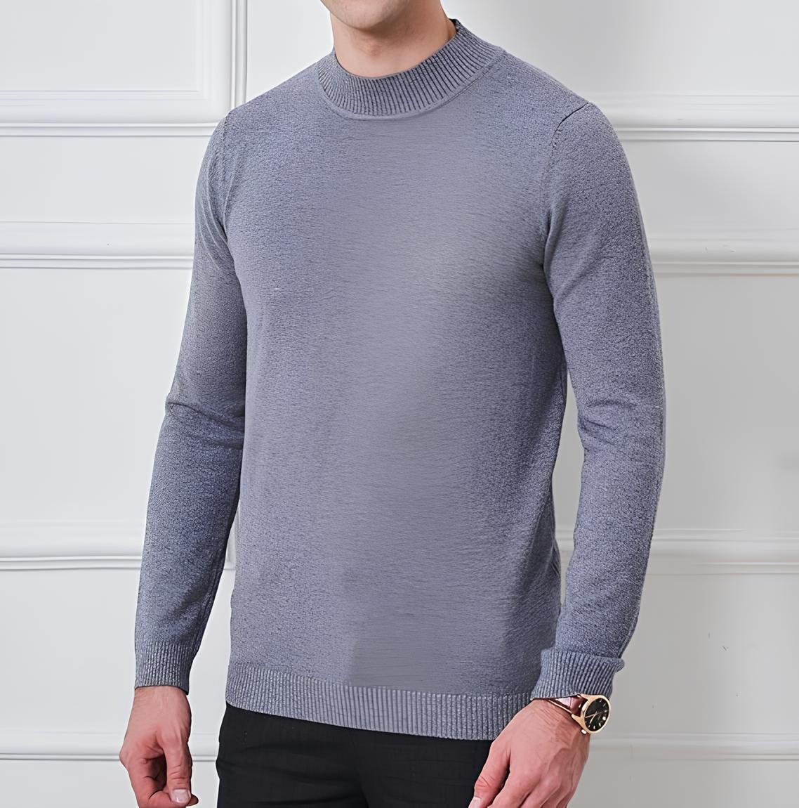 

Пуловер Stunner Men's Casual Solid Crewneck, серый