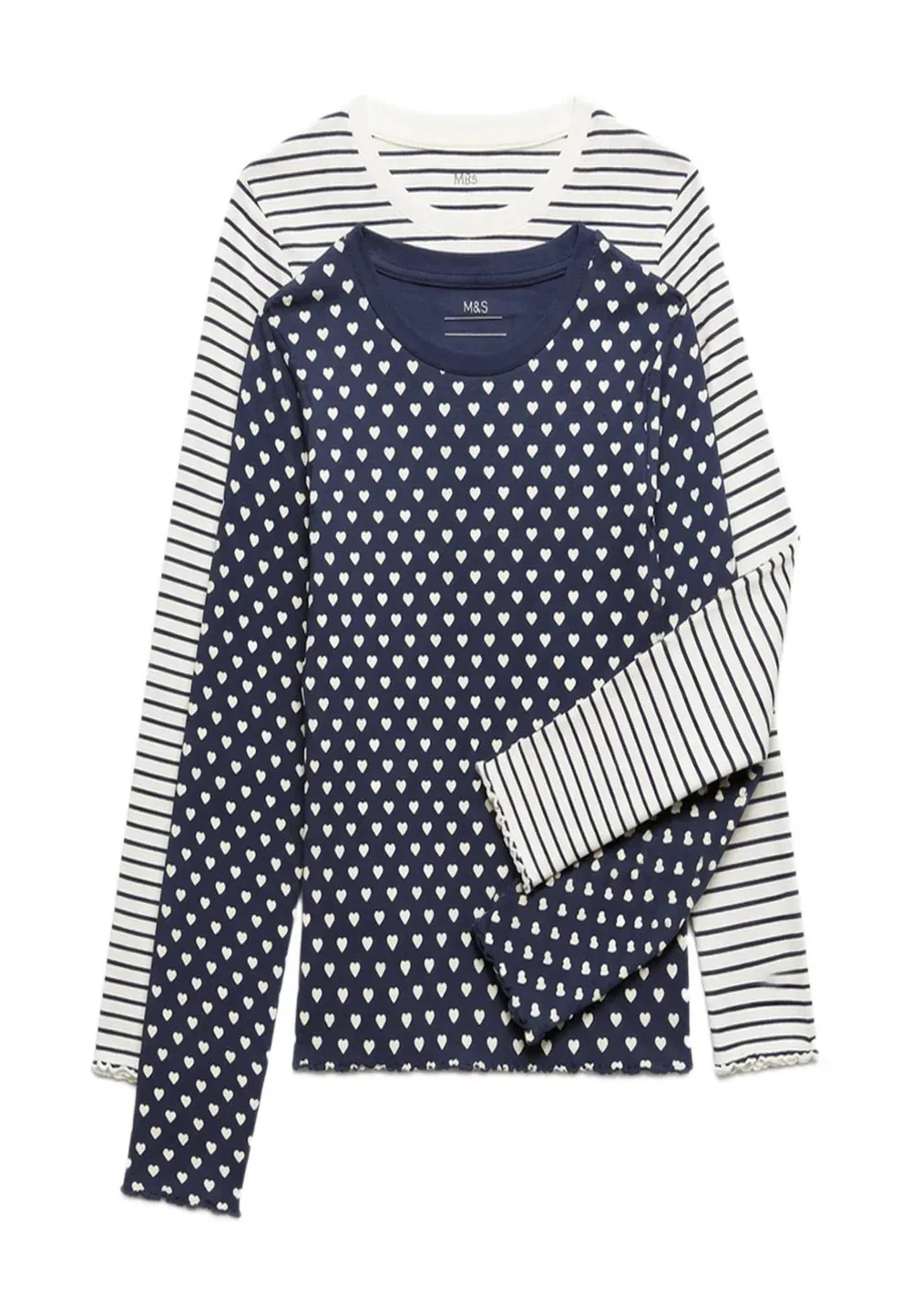 Комплект из 2 пижамных комплектов Marks & Spencer, Navy Mix — фото 2