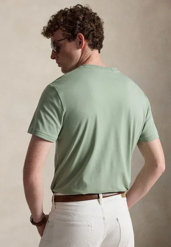 Футболка хлопковая Custom slim fit soft cotton t-shirt Polo Ralph Lauren, Light Green, светло-зеленый — фото 3