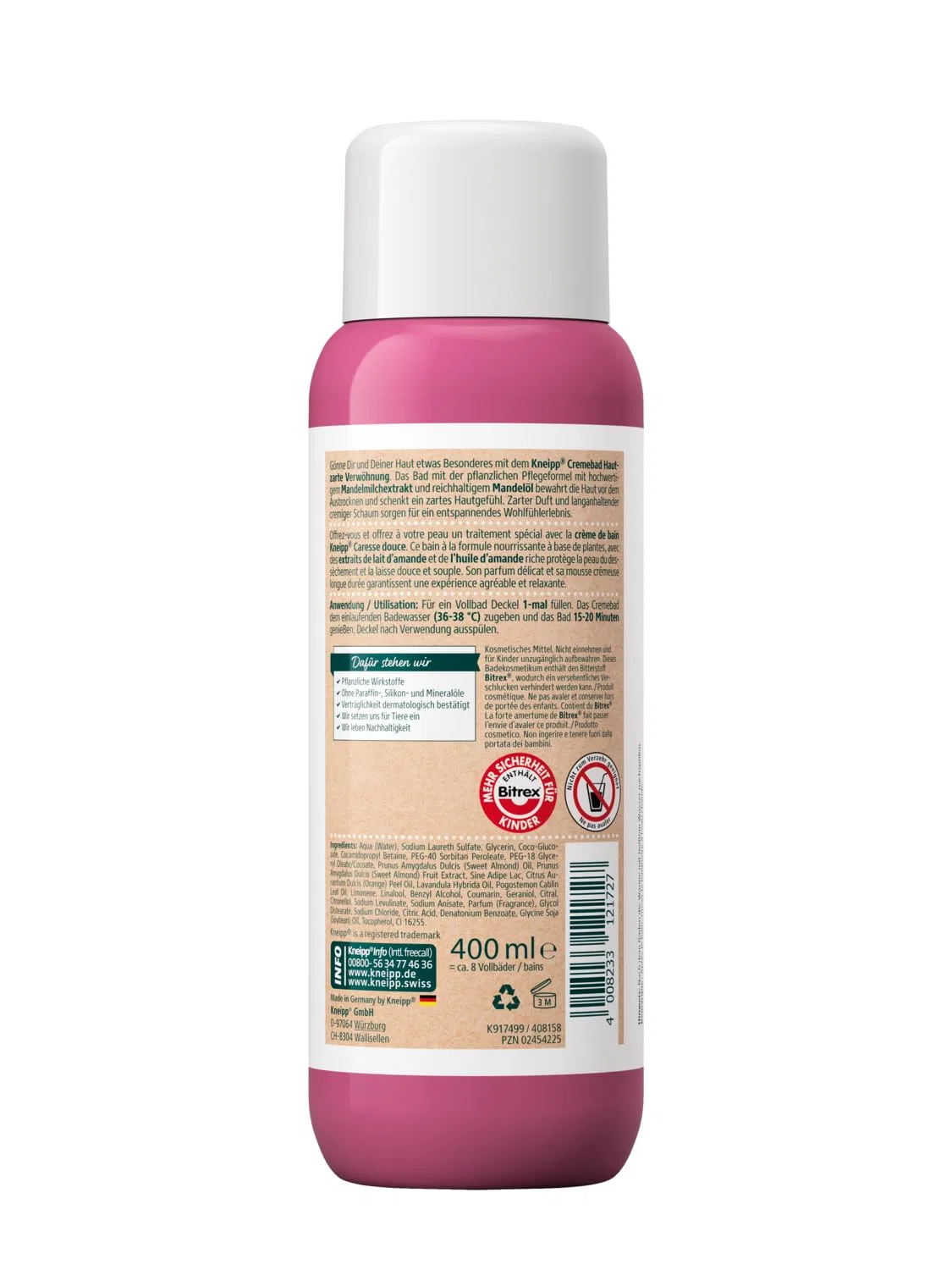 Пенная ванна Kneipp Skin Delicate Pampering, Миндальное молоко и масло, 400 мл — фото 2