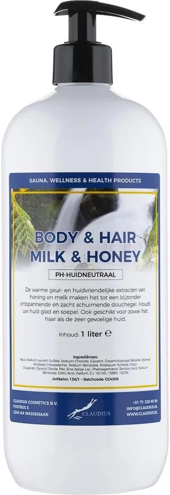 Гель для душа Body & Hair Milk & Honey, Claudius, 1 л, Мед