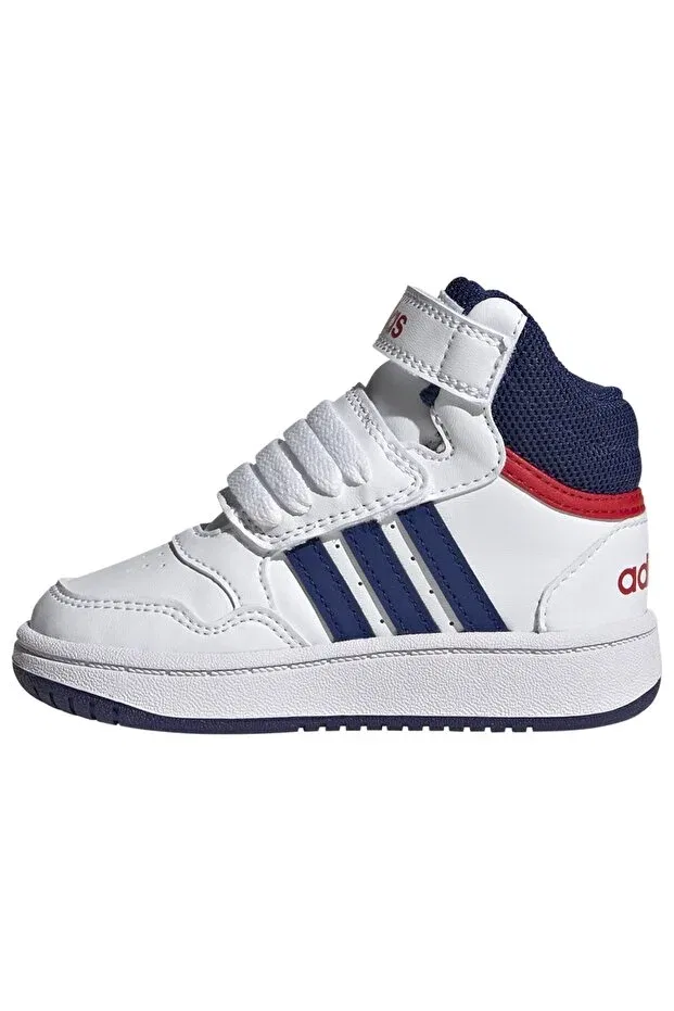 Детские спортивные кроссовки для девочек с принтом Hoops Mid 3.0 AC I Adidas, White — фото 2