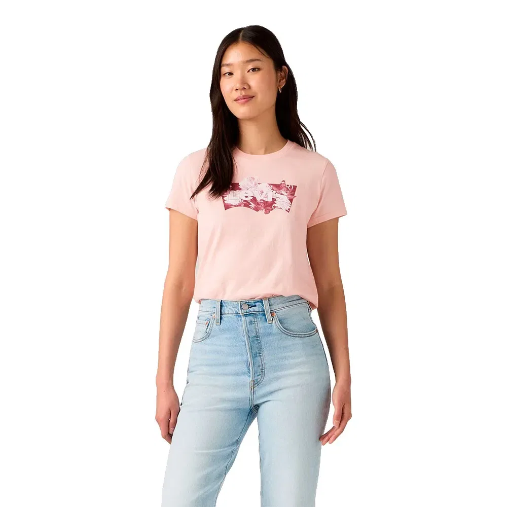 Женская хлопковая футболка The Perfect Short Sleeve T-Shirt Levi's, Pink