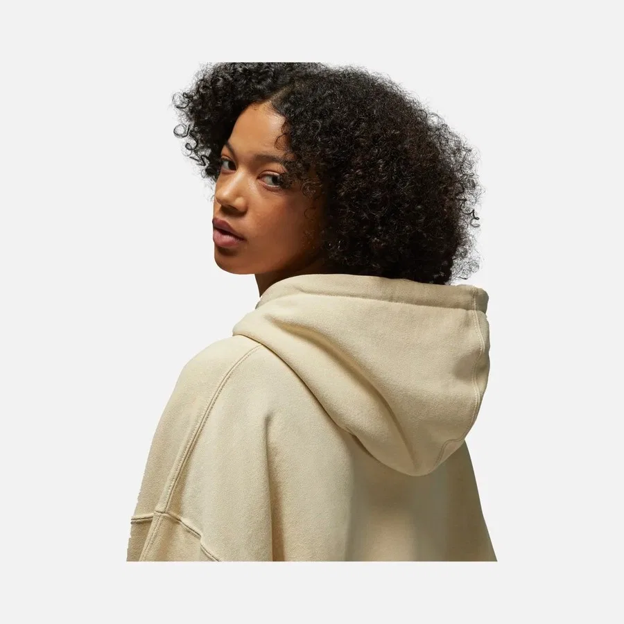 Женский худи Nike Jordan Flight Fleece Oversize, Бежевый — фото 4