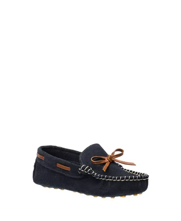 Детские лоферы для мальчиков с контрастной строчкой Driver Loafer Elephantito, Suede Blue