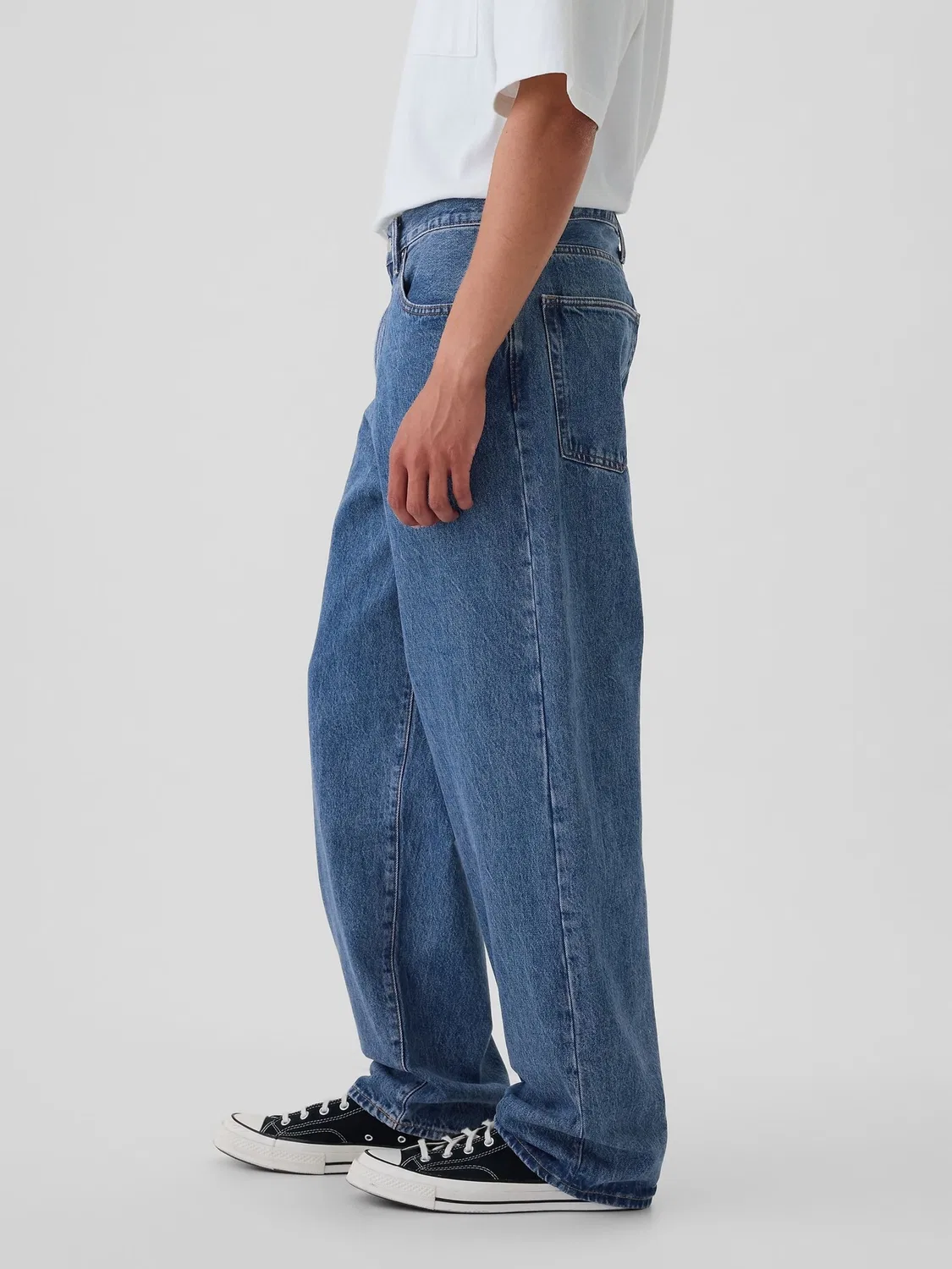 Джинсы свободные, мешковатые Gap Mid Wash Blue — фото 3