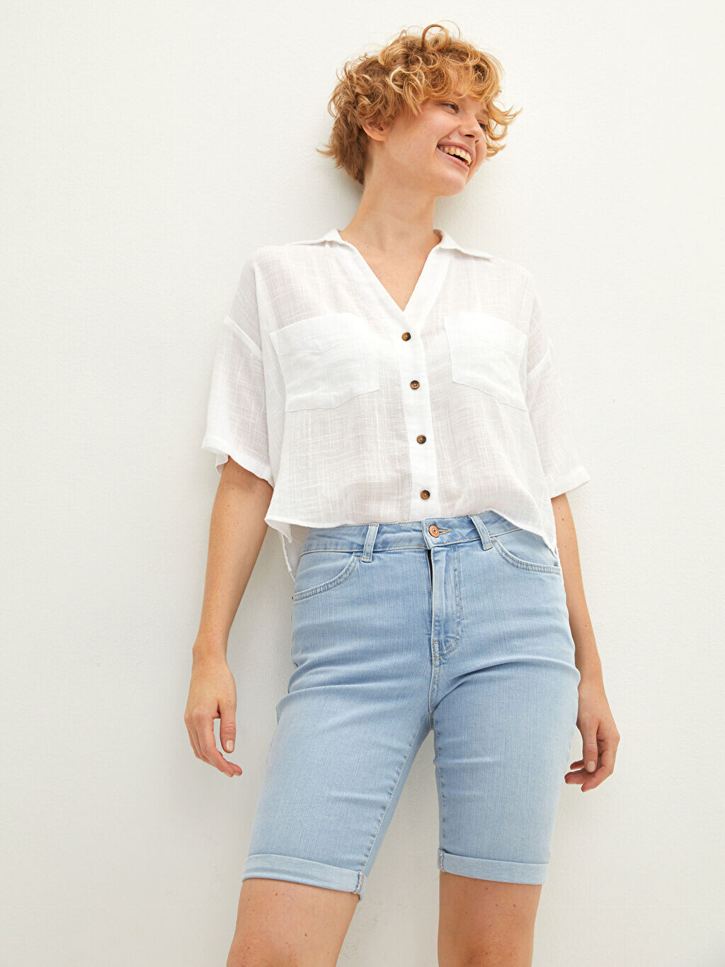 

Базовые хлопковые женские джинсовые шорты LCW Jeans