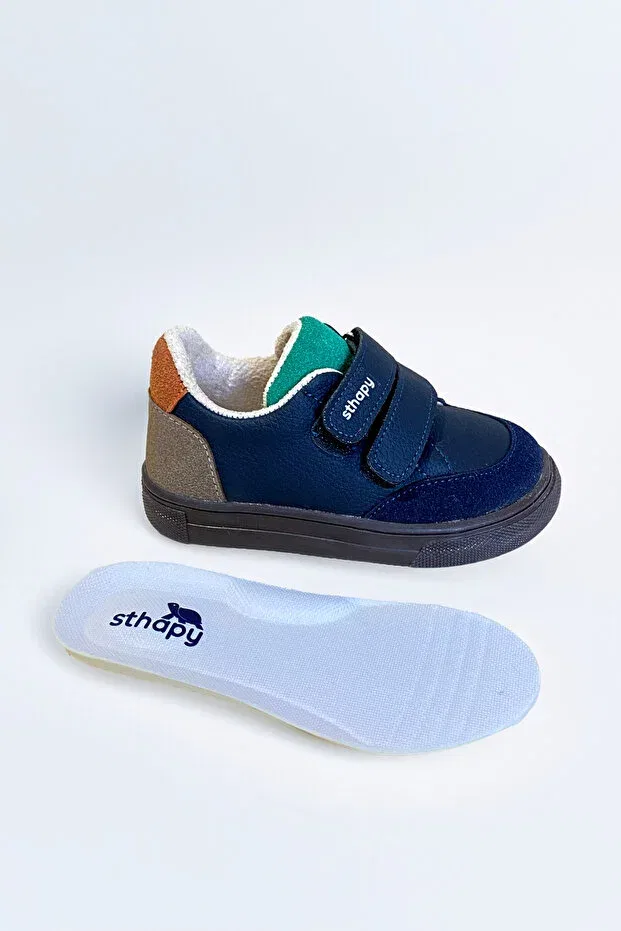 Детские кроссовки для девочек ортопедические Sthapy, Navy Blue — фото 4