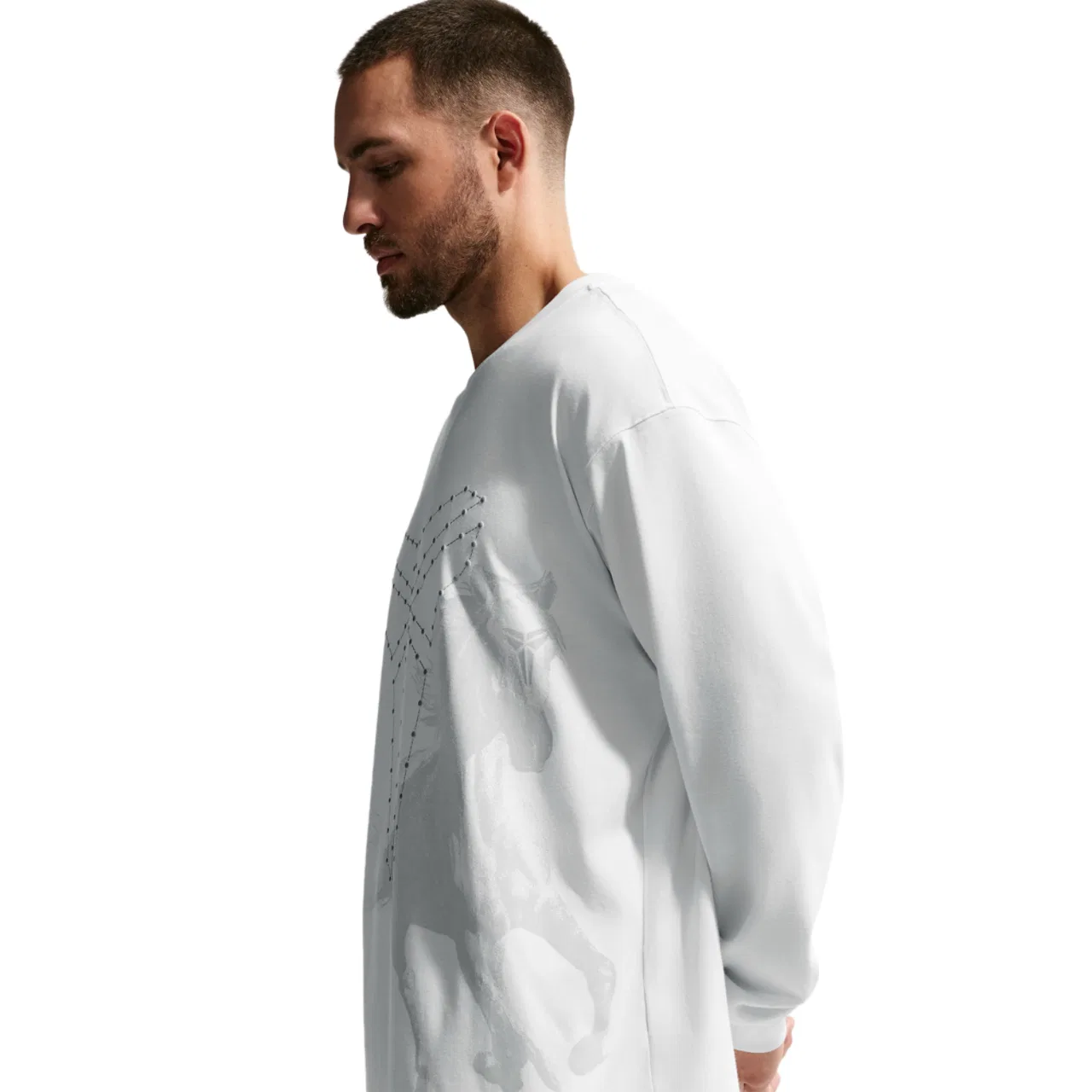 Футболка с длинным рукавом мужская Dri-FIT M90 Nike, белый — фото 3