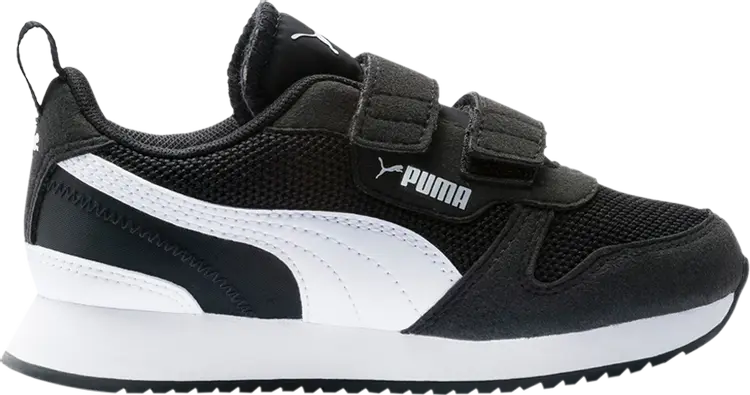 

Кроссовки Puma R78 Little Kid Black White, черный