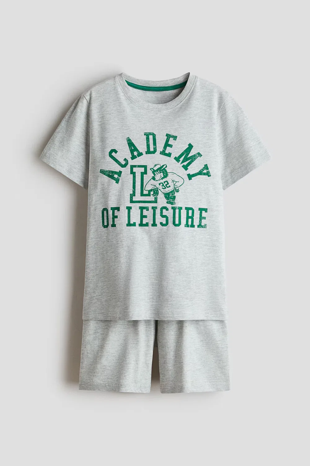 Пижама из набивного хлопка H&M, Hellgraumeliert/Leisure
