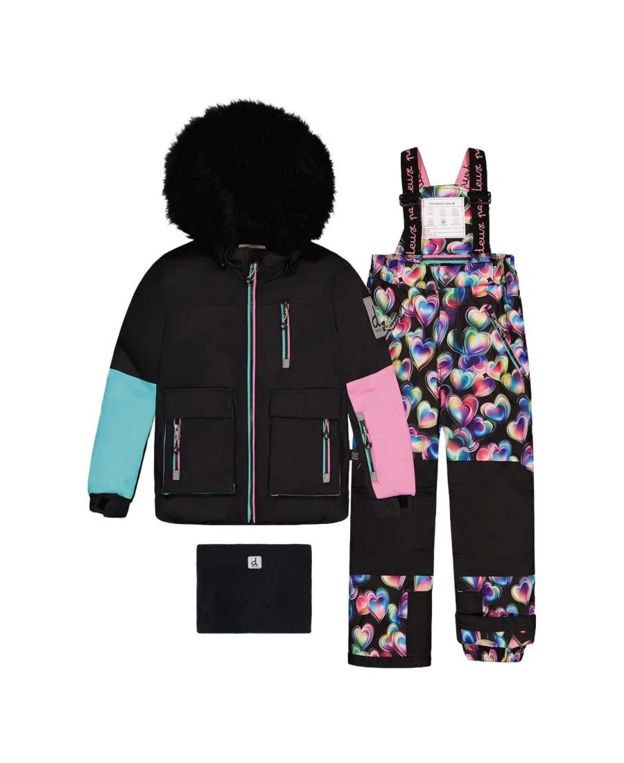 Детский комплект из двух предметов PLAY с принтом Heart Print Deux par Deux, Blue Pink And Black Heart Print