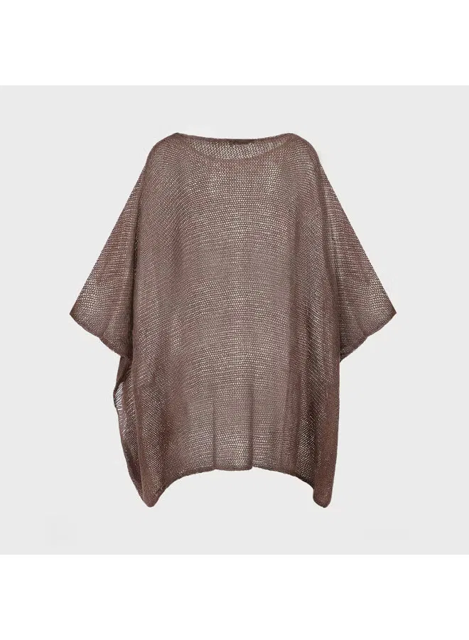 Свитер свободный с рукавом-пелериной Zara, коричневый — фото 3