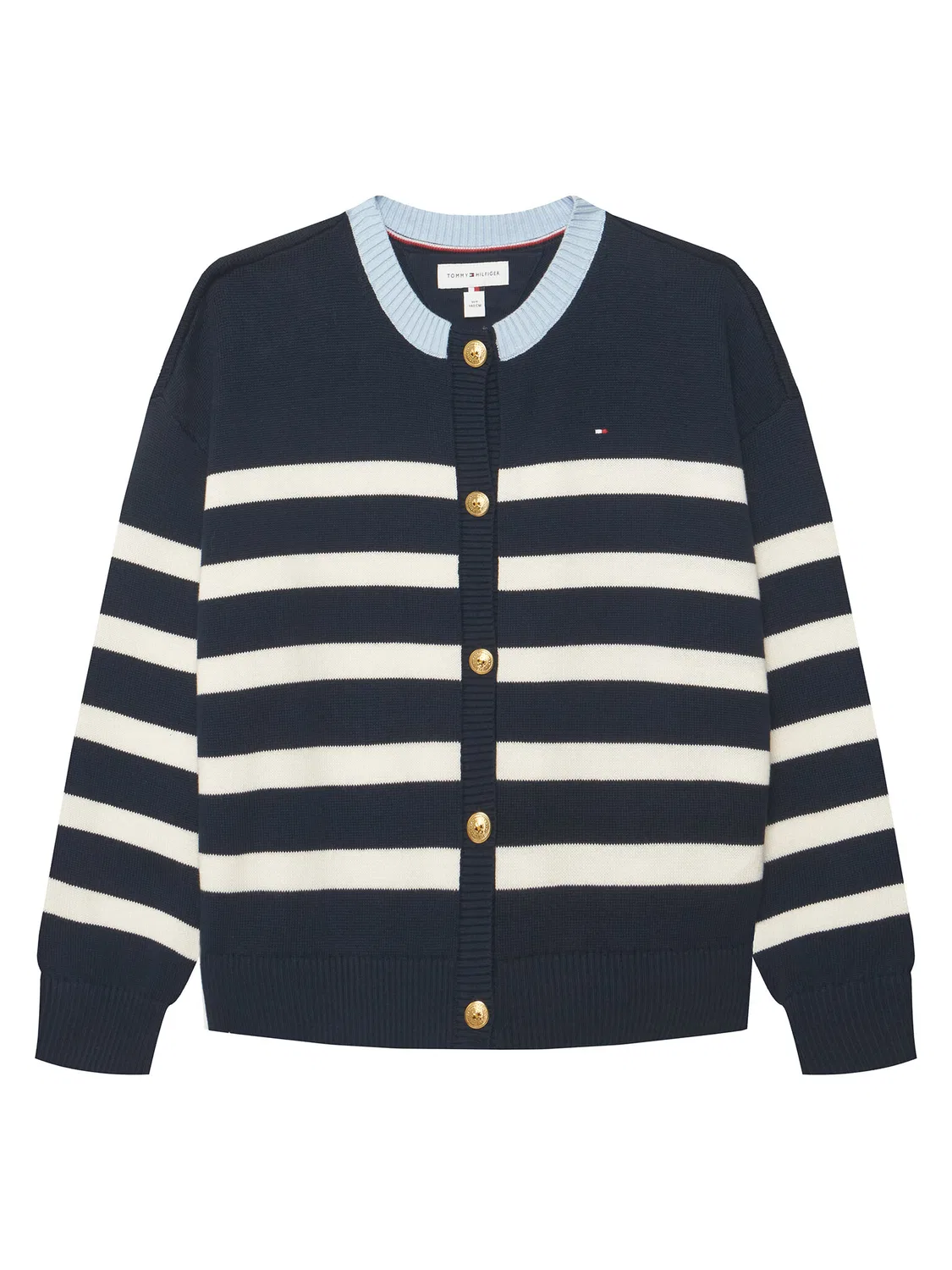 Кардиган стандартного кроя для девочки Nautical Stripes Tommy Hilfiger, белый