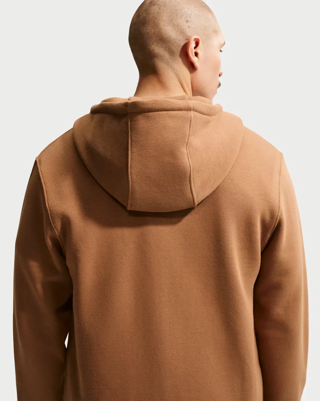 Мужская флисовая толстовка на молнии Nike Club, Ale Brown/Ale Brown/White — фото 2