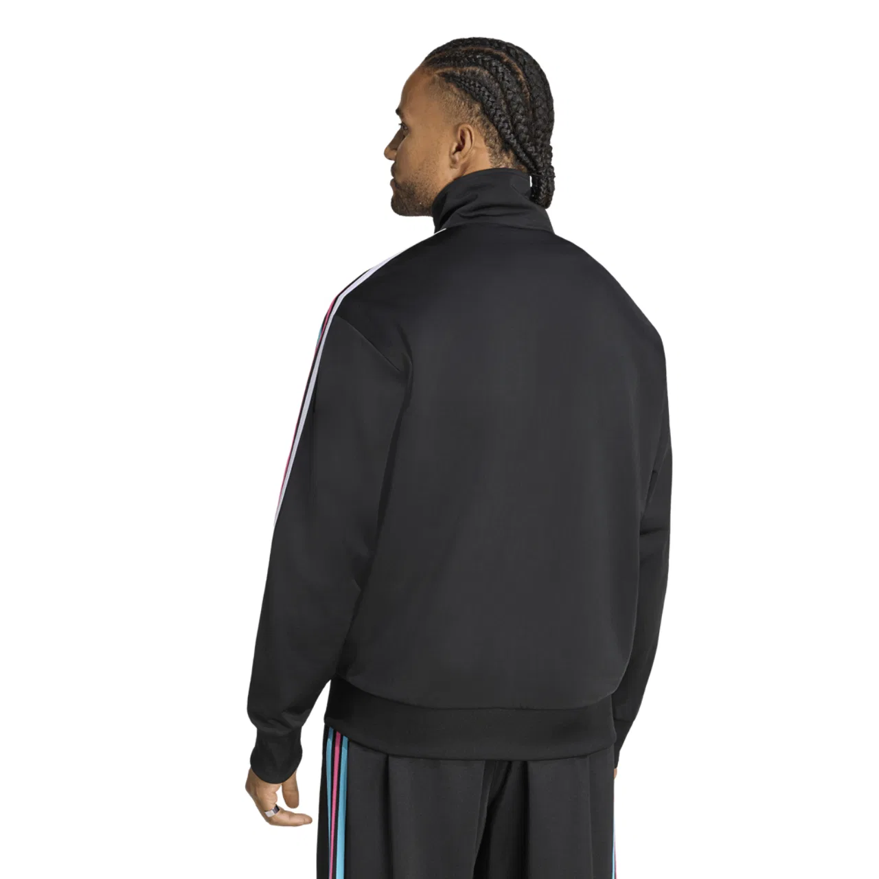 Мужская куртка свободного кроя с молнией Firebird Track Top adidas, Black/Multicolor — фото 2