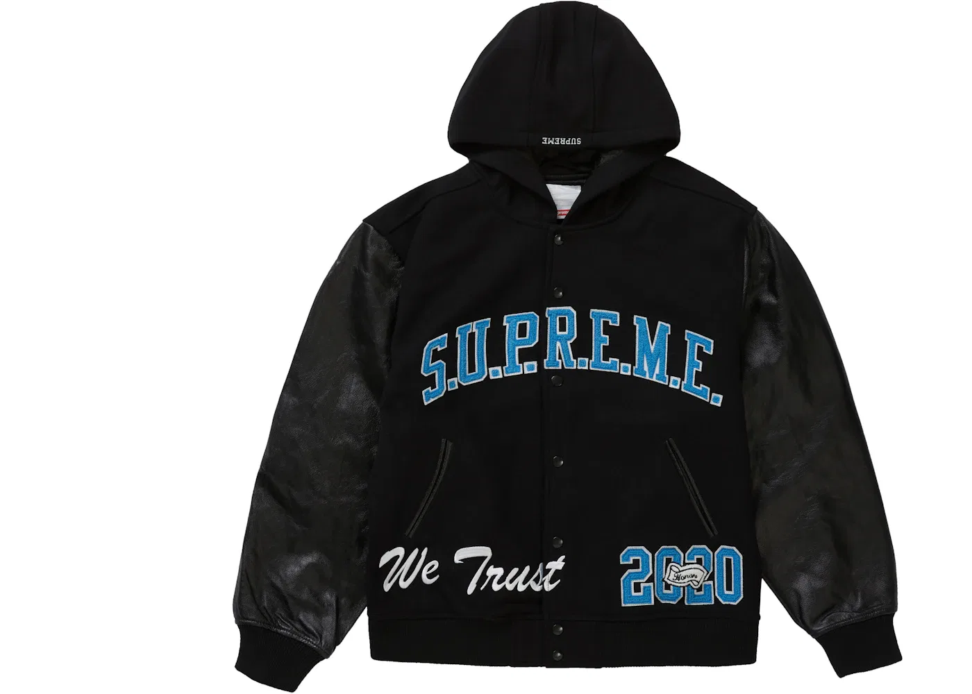 Мужская куртка-бомбер с капюшоном Varsity Jacket Supreme, Black