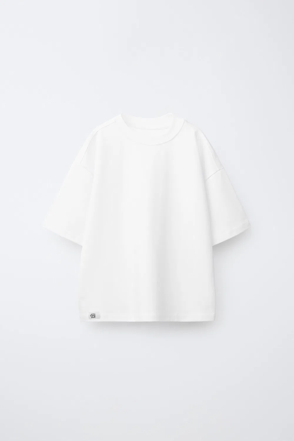 Однотонная футболка из трикотажа ZARA, Light Ecru