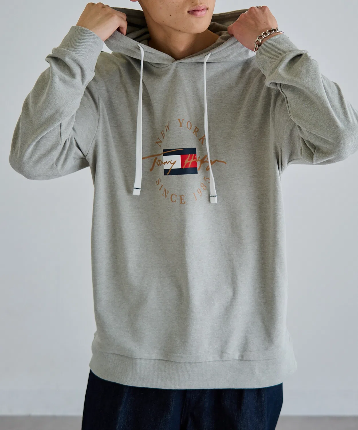 Мужская худи с длинным рукавомTOMMY HILFIGER, Белый — фото 4