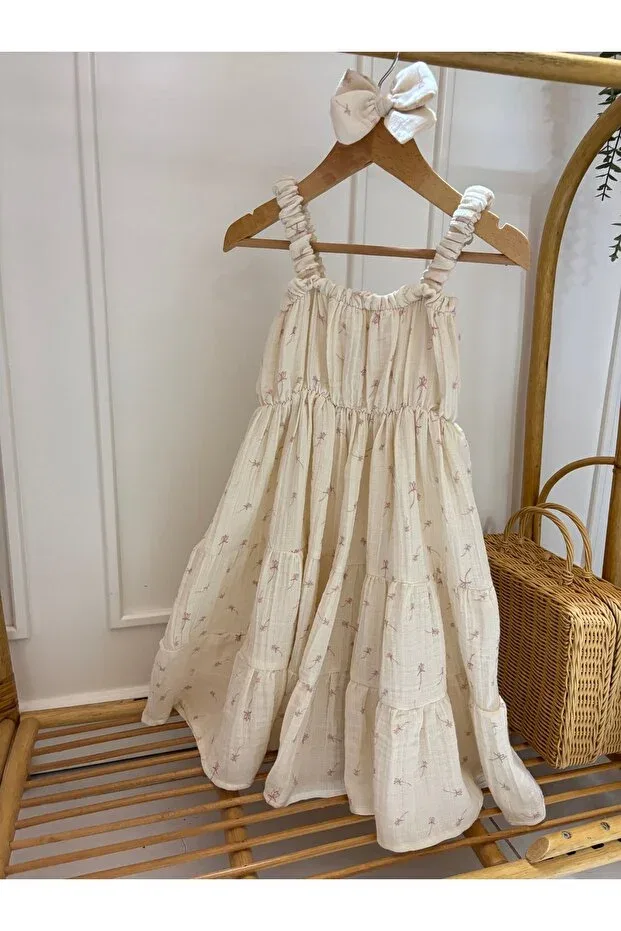 Детское платье с тонкими бретелями Lolidenss, Nude Color — фото 4