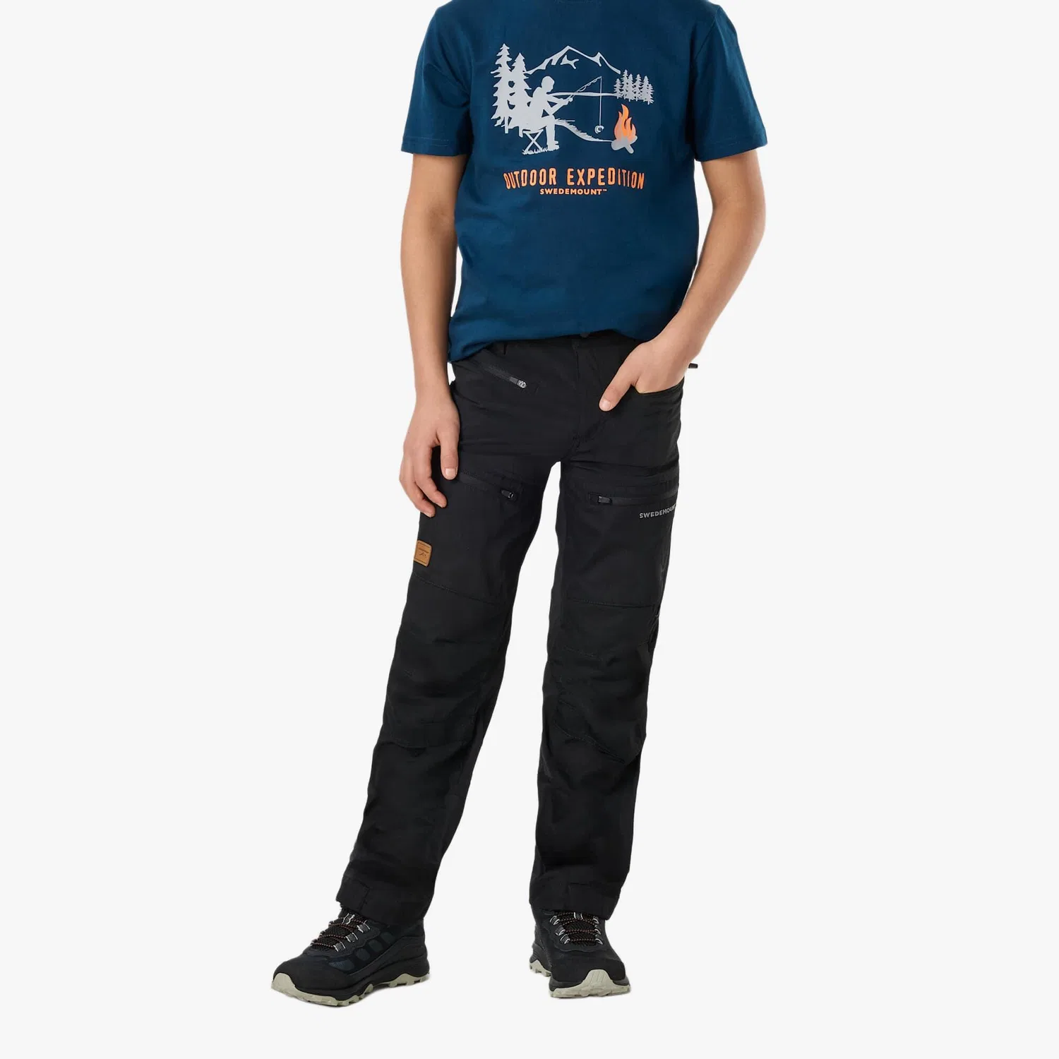 Детские брюки для походов с быстросохнущей тканью Nordkap Stretch JR II Swedemount, Schwarz