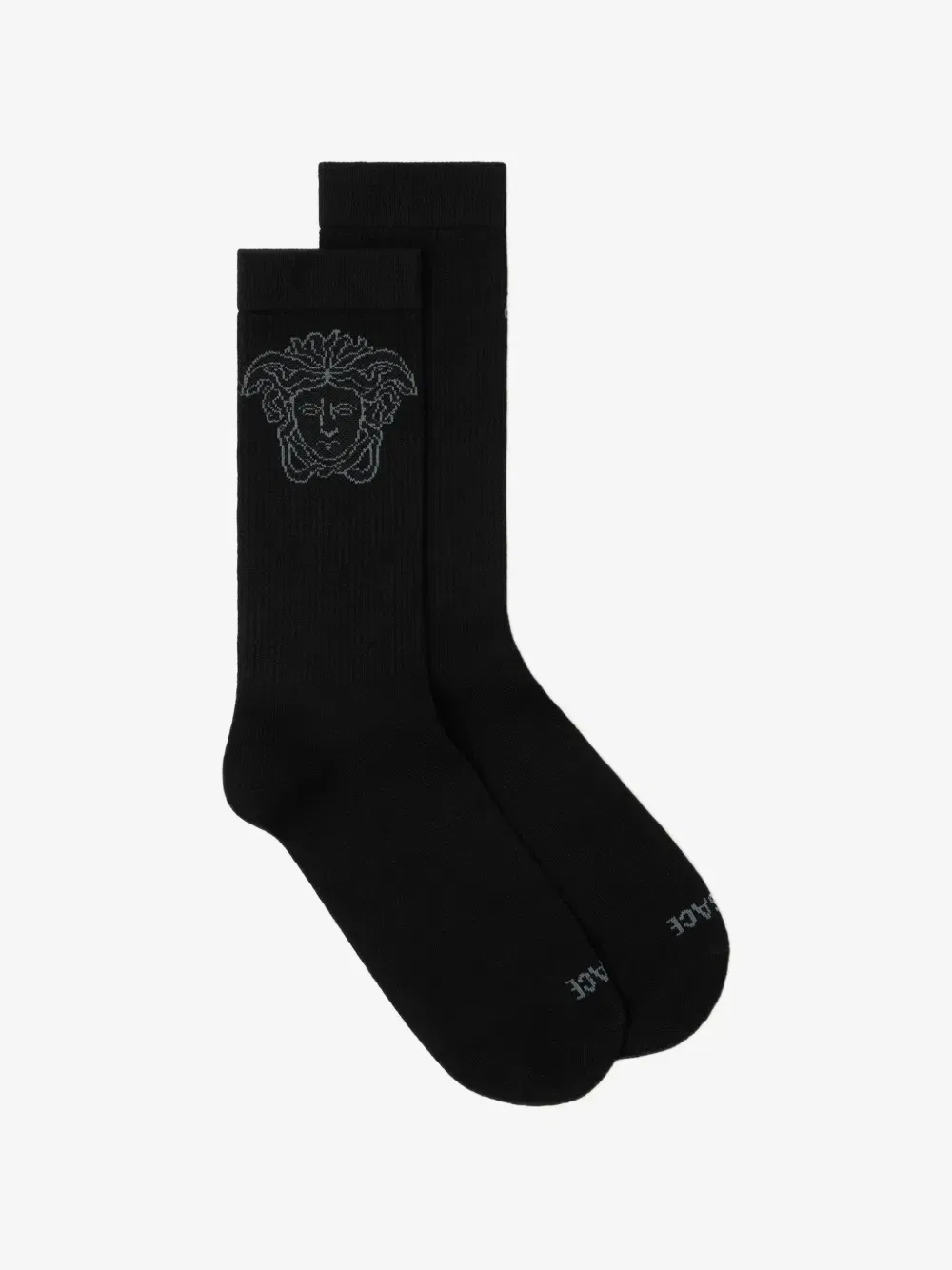 Жаккардовые носки в рубчик VERSACE, черный