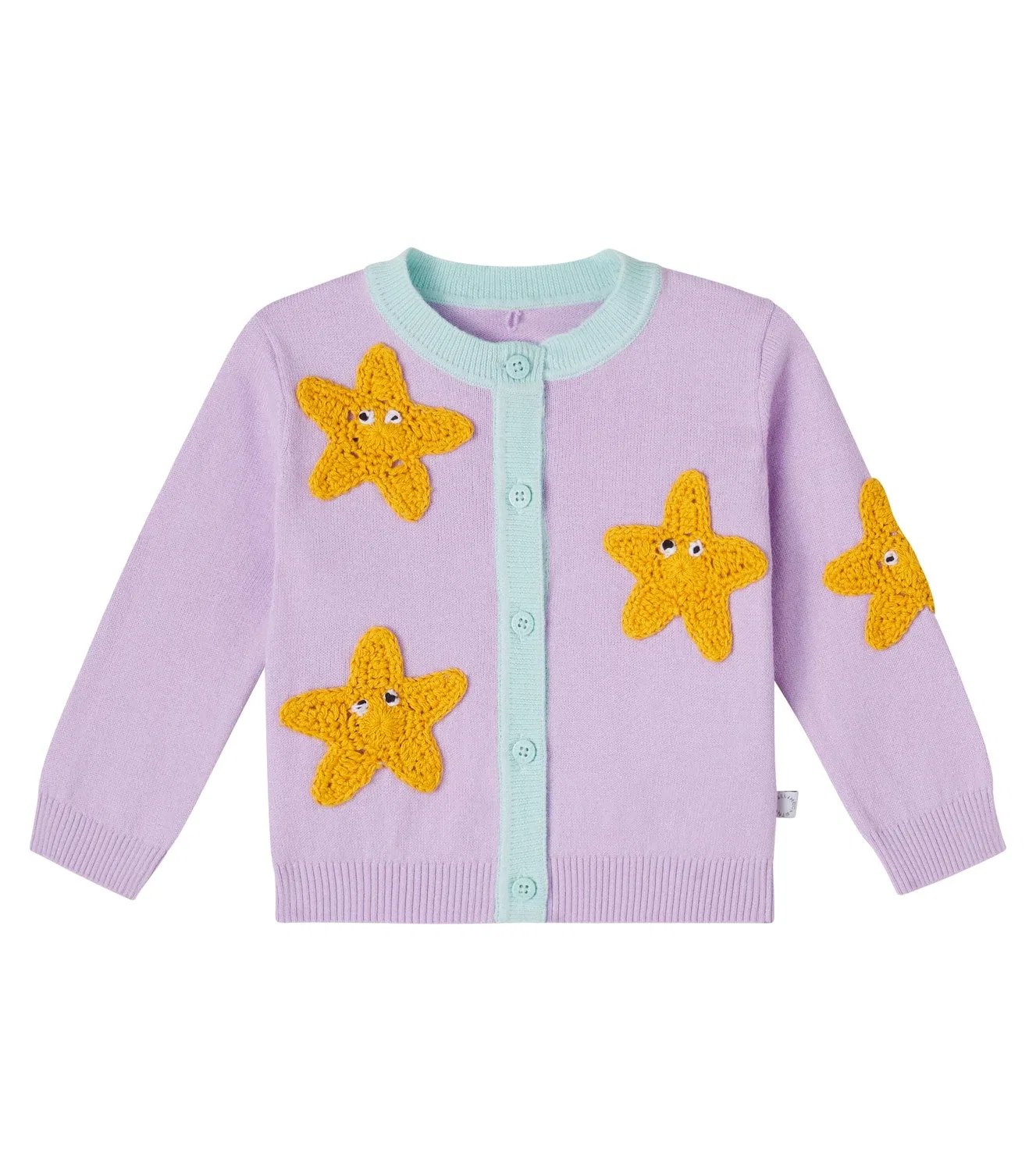 Кардиган хлопковый с вышивкой Stella Mccartney Kids, фиолетовый