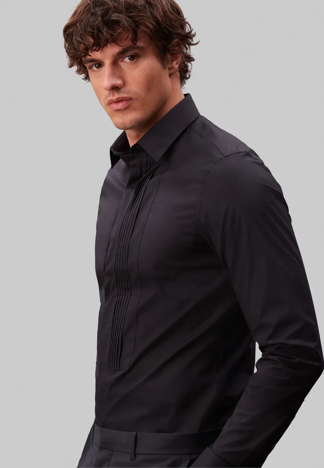 Узкая рубашка Calvin Klein, Black — фото 4