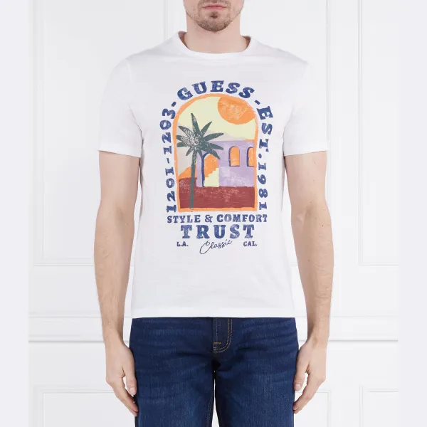 

Футболка приталенного кроя Palm Window Guess, белый