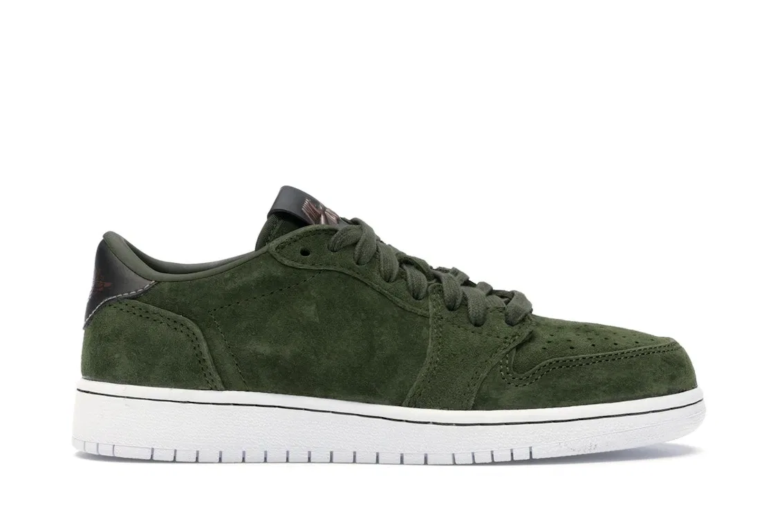 Детские кроссовки без свуша Legion Green Jordan 1 Retro Low NS Jordan, Legion Green Metallic Red Bronze White