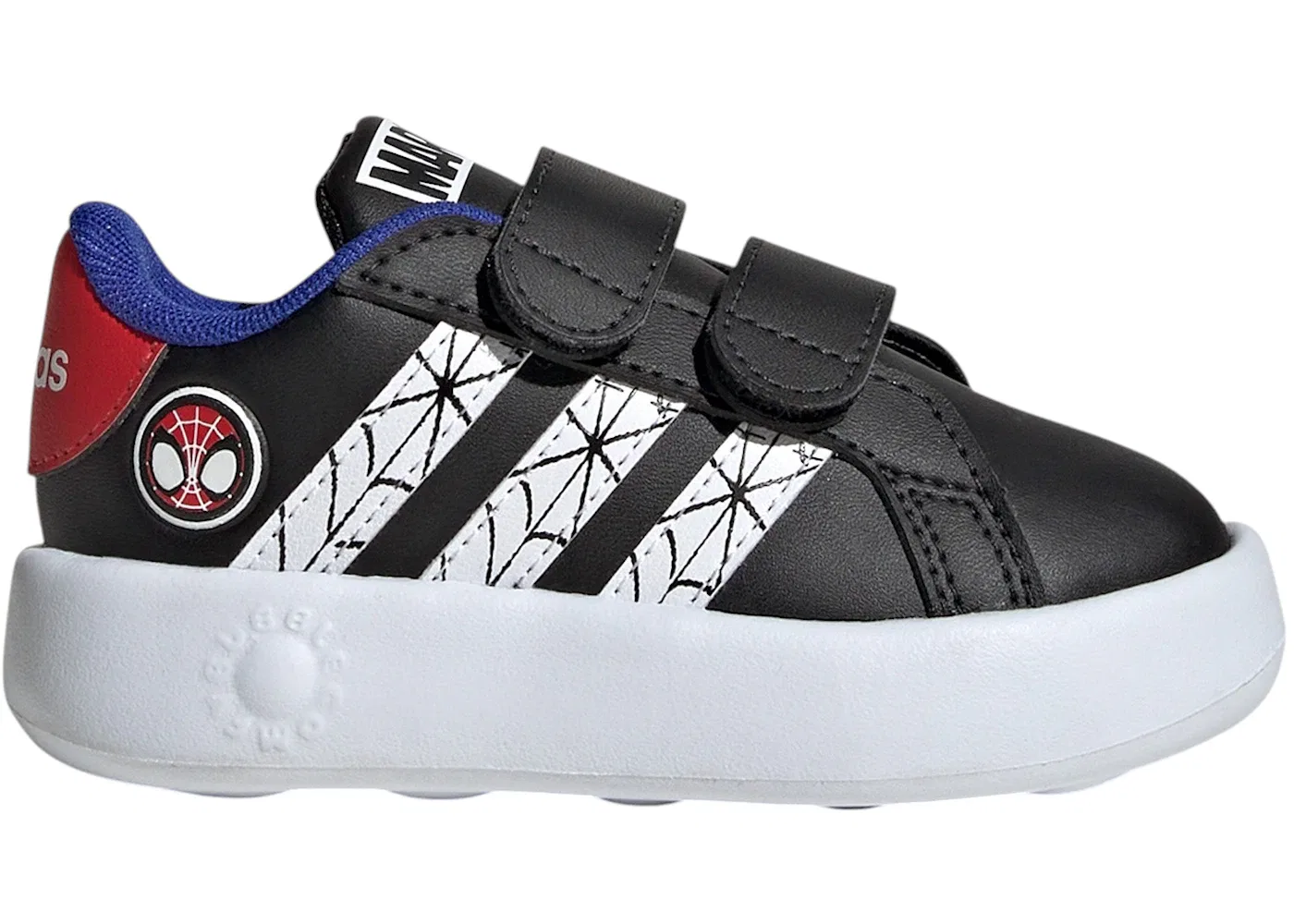 Детские кроссовки с принтом Adidas Grand Court Adidas, Core Black/Cloud White/Semi Lucid Blue