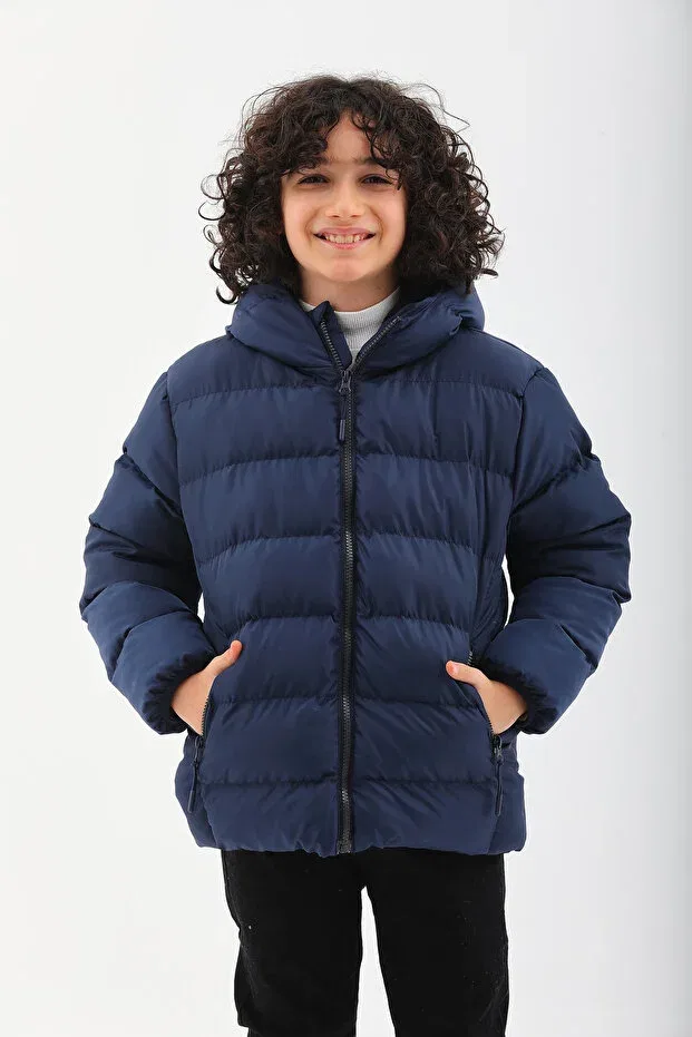 Детская зимняя куртка для мальчиков и девочек с капюшоном Roba Kids, Navy Blue