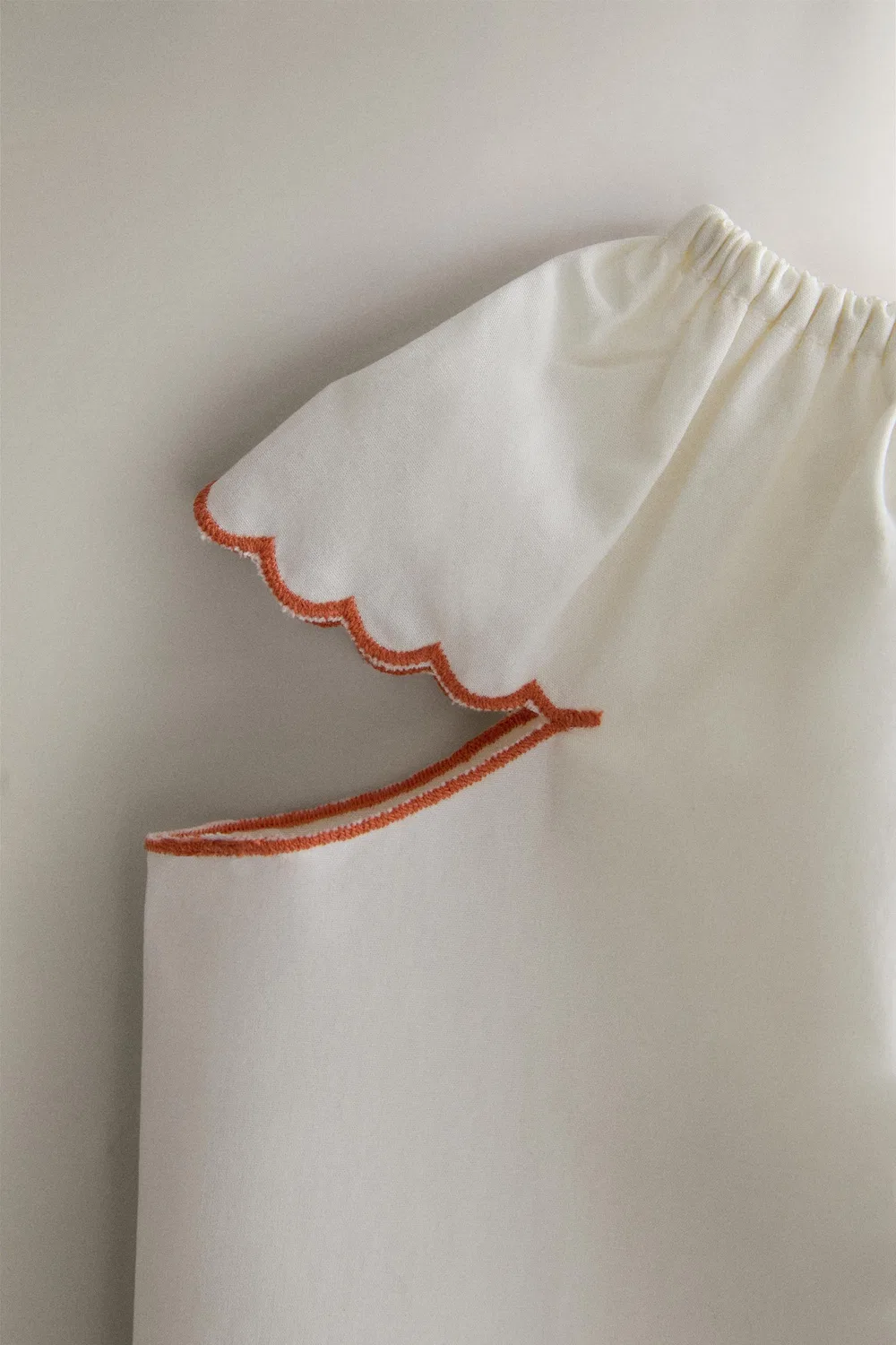 Детская вышитая рубашка ZARA, Oyster-white — фото 3