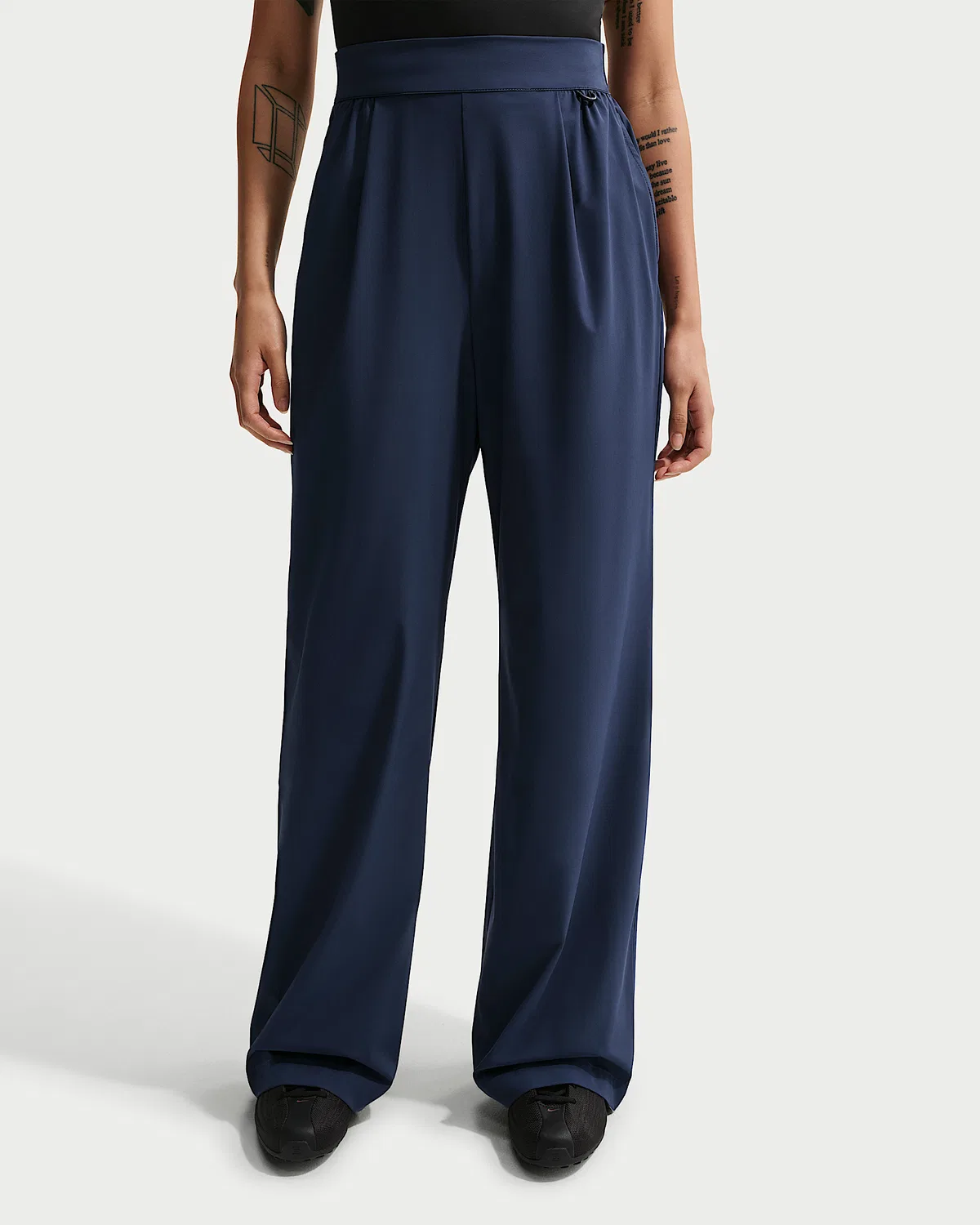 Женские штаны Nike 24.7 PerfectStretch Dri-FIT с высокой посадкой, свободные широкие, Midnight Navy/Dark Obsidian — фото 2