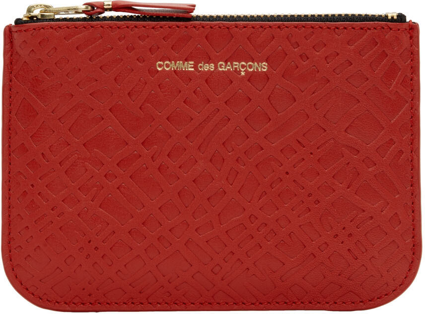 

Маленький красный мешочек с тиснением в виде корней Comme des Garçons Wallets