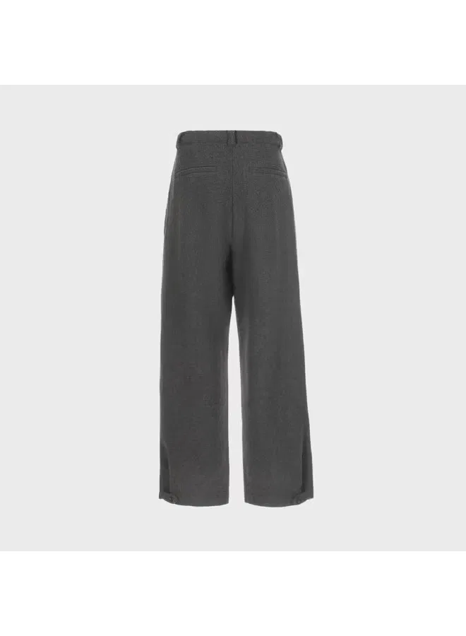 Брюки свободного кроя из шерстяной смеси Zara, темно-серый — фото 3
