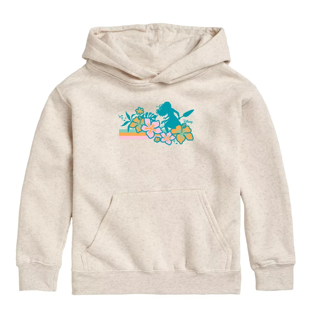 Детское худи с флисовым принтом Moana Floral Silhouette Moana, Natural