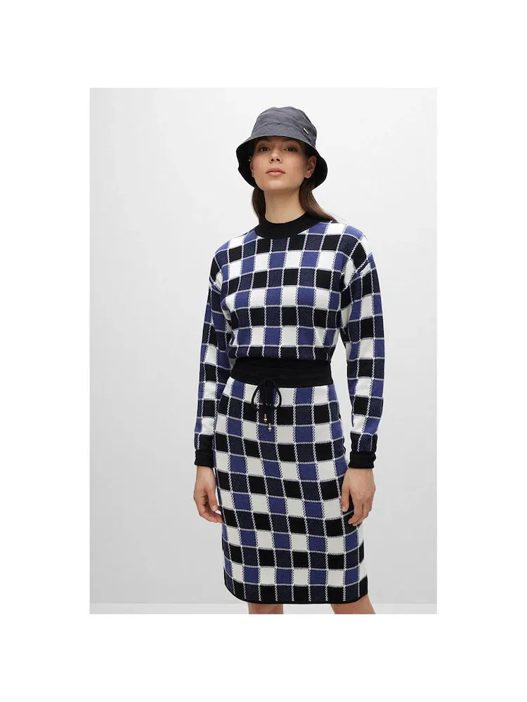 Свитер в клетку Regular Fit BOSS, Navy