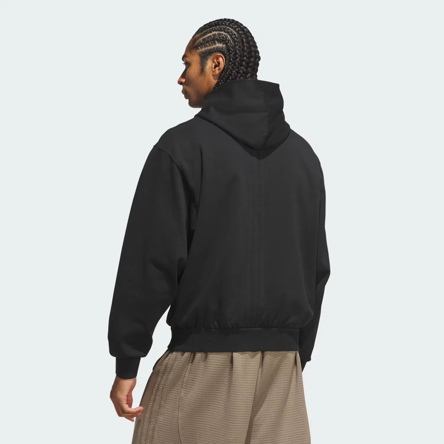 Худи свободного кроя из флиса Basketball Fleece Hoodie Adidas Performance, черный — фото 4