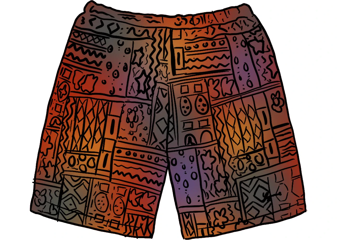 Мужские шорты с пэчворк-вязанием Supreme, Multicolor