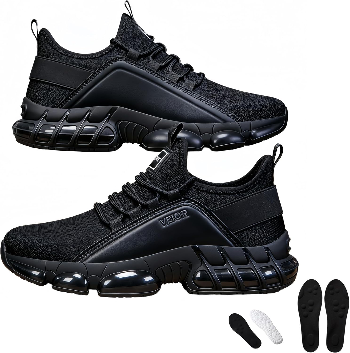 

Мужские легкие дышащие низкие кроссовки для бега, с амортизирующей подошвой, противоскользящие многофункциональные кроссовки для ходьбы Ersikulu, черный