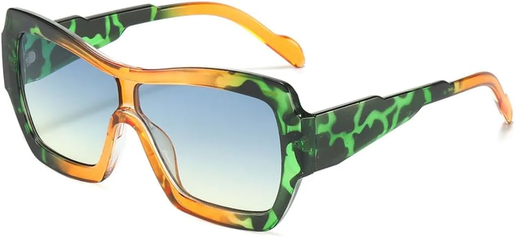 

Роскошные ретро-солнцезащитные очки в крупной оправе с цветовыми блоками, градиентными линзами и леопардовым принтом, а также мужские солнцезащитные очки с защитой от УФ-излучения UV400 SZVVBKK, Green Orange