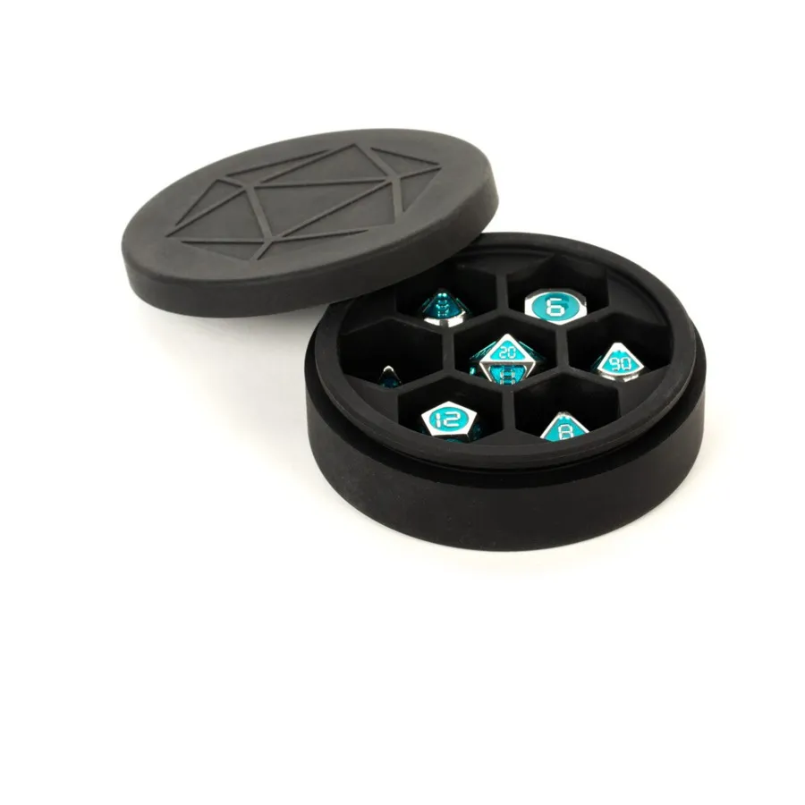 

Силиконовый круглый чехол для игральных костей - черный, Dice Cases