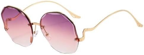 

Солнцезащитные очки с градиентным покрытием 2027 года для женщин, линзы с закругленными краями, металлические изогнутые дужки, полуободковая оправа MTZJH, C4 Gold Purple