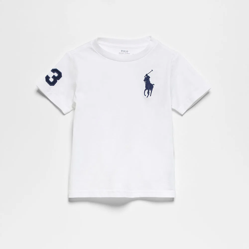 Детская футболка поло с крупным логотипом Big Pony, белая, от Polo Ralph Lauren Children