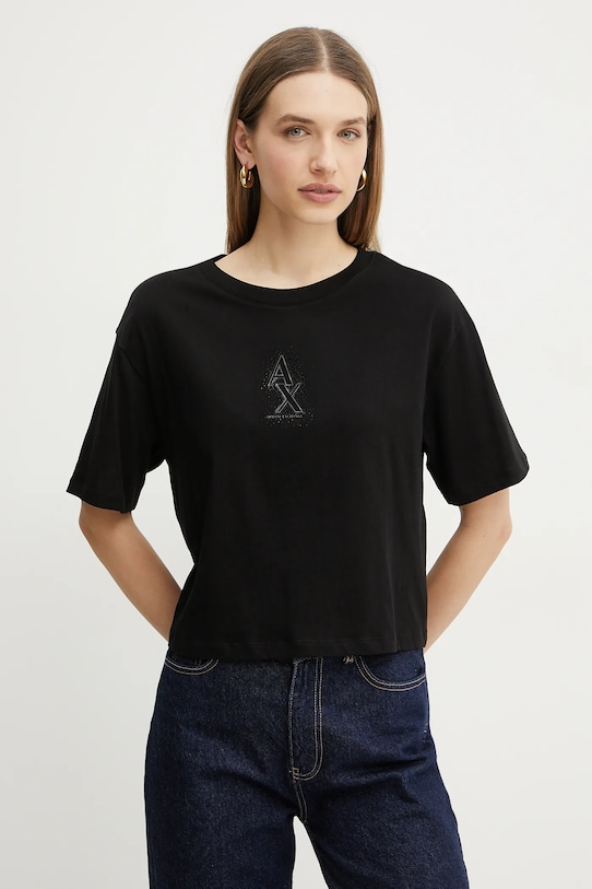 

Хлопковая футболка Armani Exchange, черный